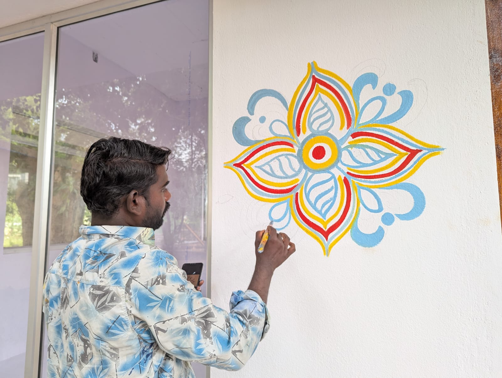 Traditional painting depicting Arunachala mountain
